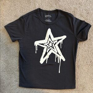 Star graffiti print baby tee